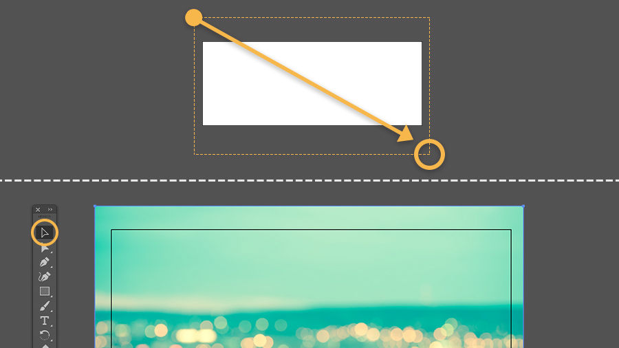 Click and drag across the artboard to define the size of a placed image