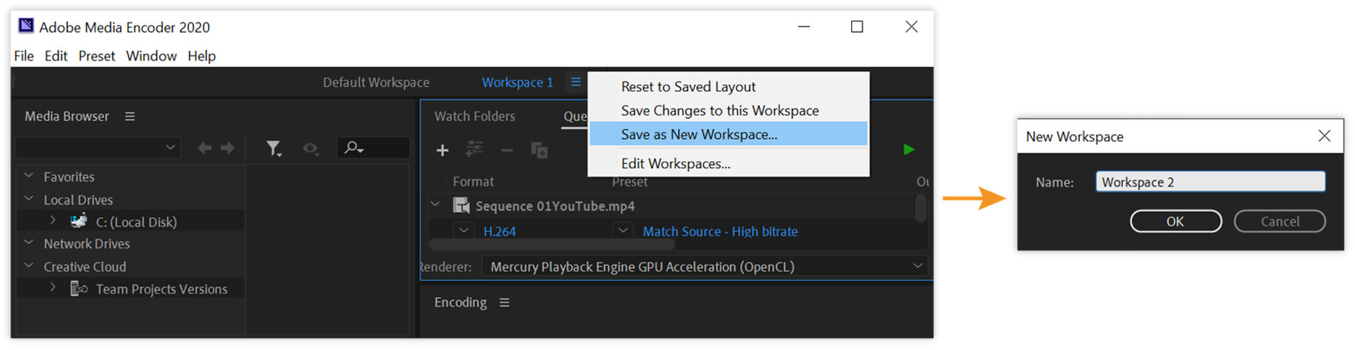 Save as New Workspace