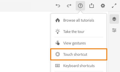 Touch shortcut map