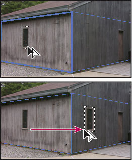 Photoshop Een selectie van het de ene vlak naar een andere kopiëren