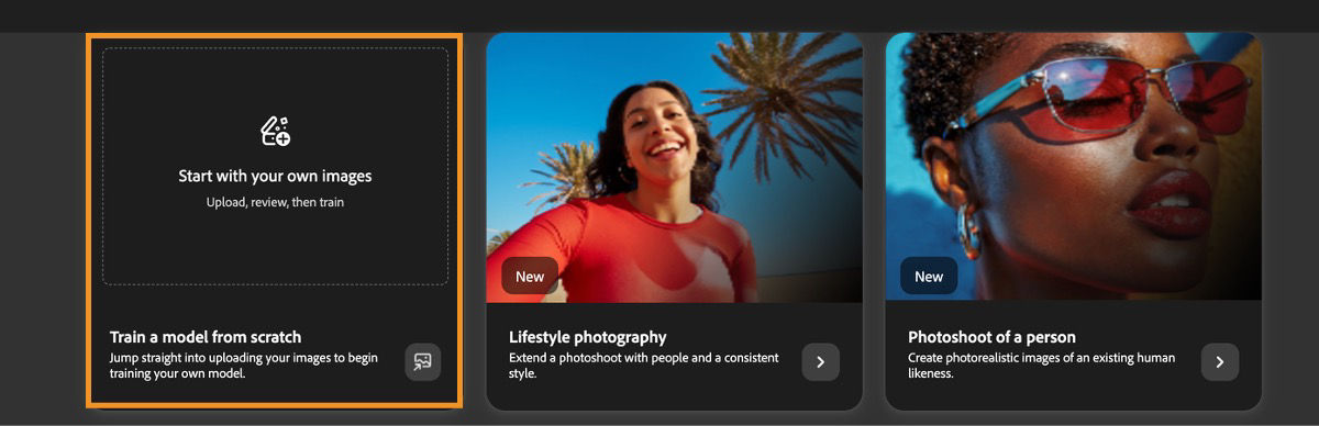 The Start with your own images is selected among the listed use cases.