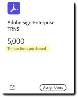 Licenses by transaction