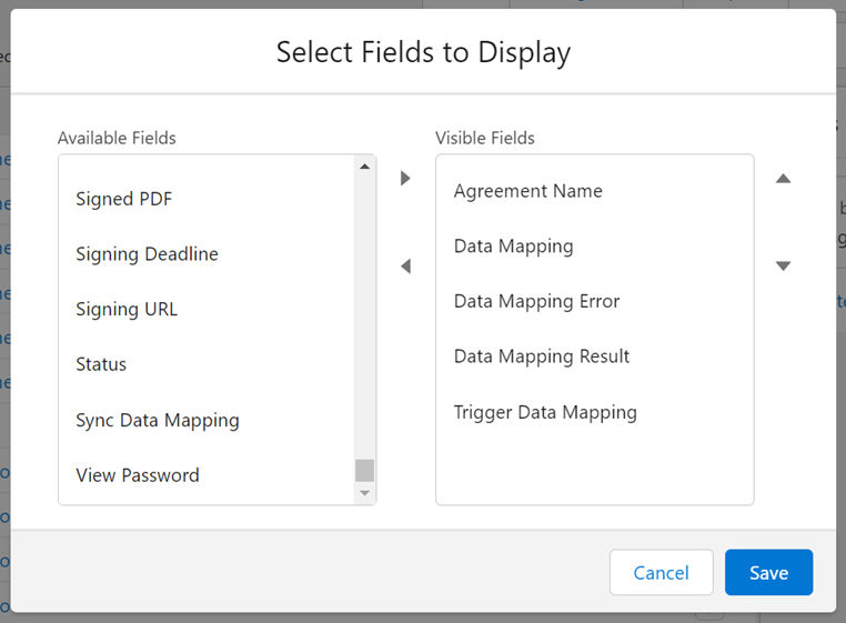 Salesforce için Acrobat Sign'daki geçmişte gönderilmiş sözleşmelerde veri eşlemeyi tetikleyin.