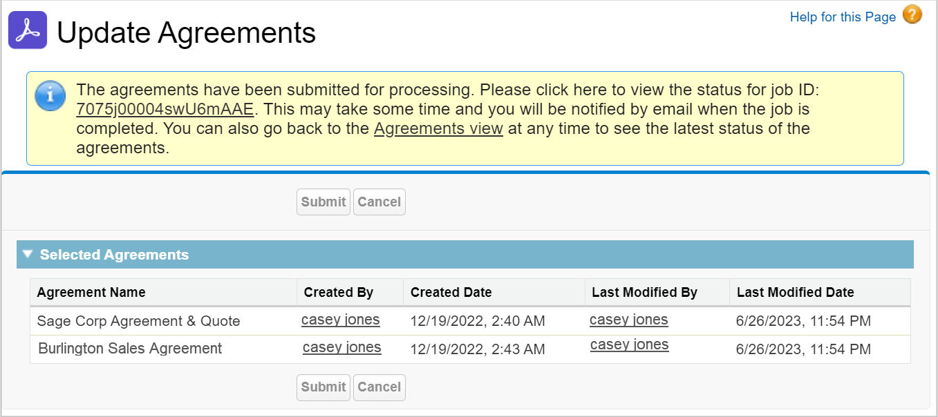 Trigger data mapping on already sent agreements on Acrobat Sign for Salesforce.