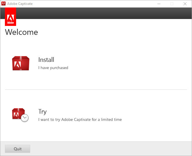 Experimentar ou comprar o Captivate