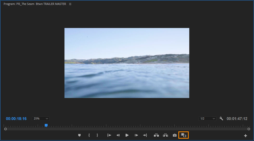 Comparison View icon in the Program Monitor