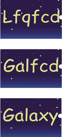 Offset characters: Animating the offset values for the characters in the word Galaxy