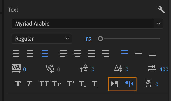 Choose Left-to-Right or Right-to-Left in the Essential Graphics panel