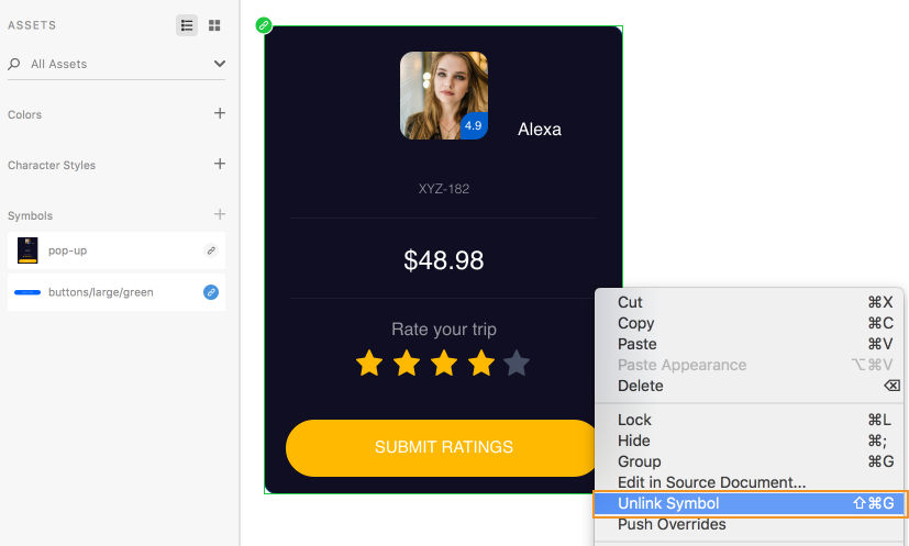 Dissociation d’un symbole lié