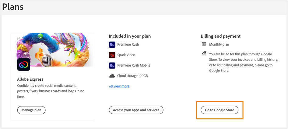 Edit billing and payment details