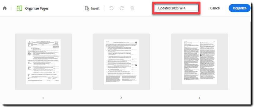 Save the organized PDF