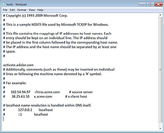 Updated hosts file Windows