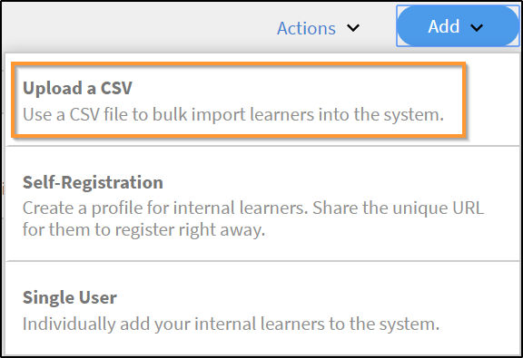 Upload a CSV