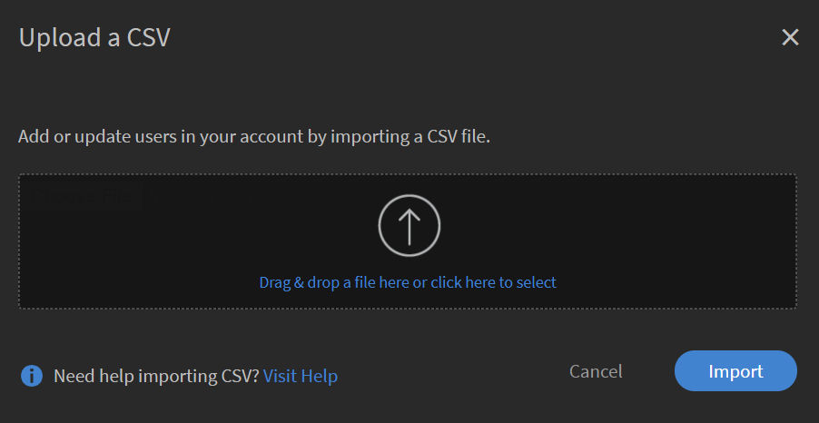 Upload a CSV