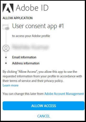 Allowing third-party apps to access your profile information