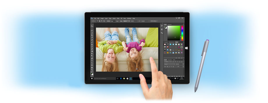 Photoshop Touch workspace and gestures