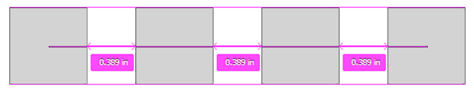 Photoshop Spacing between matched objects