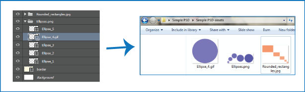 Nomi delle risorse di immagini in Photoshop