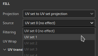 UV set projection