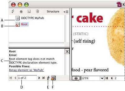 Structure pane with Suggestions pane