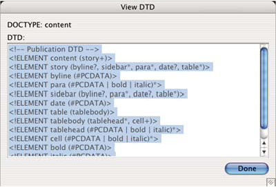 DTD file opened for viewing