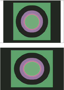 Коло з увімкненим і вимкненим параметром «Коригування піксельної пропорції» у Photoshop