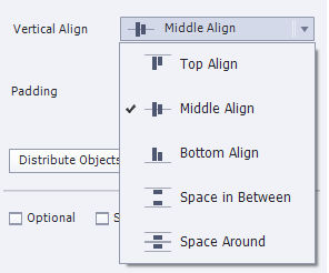 Vertical alignment options