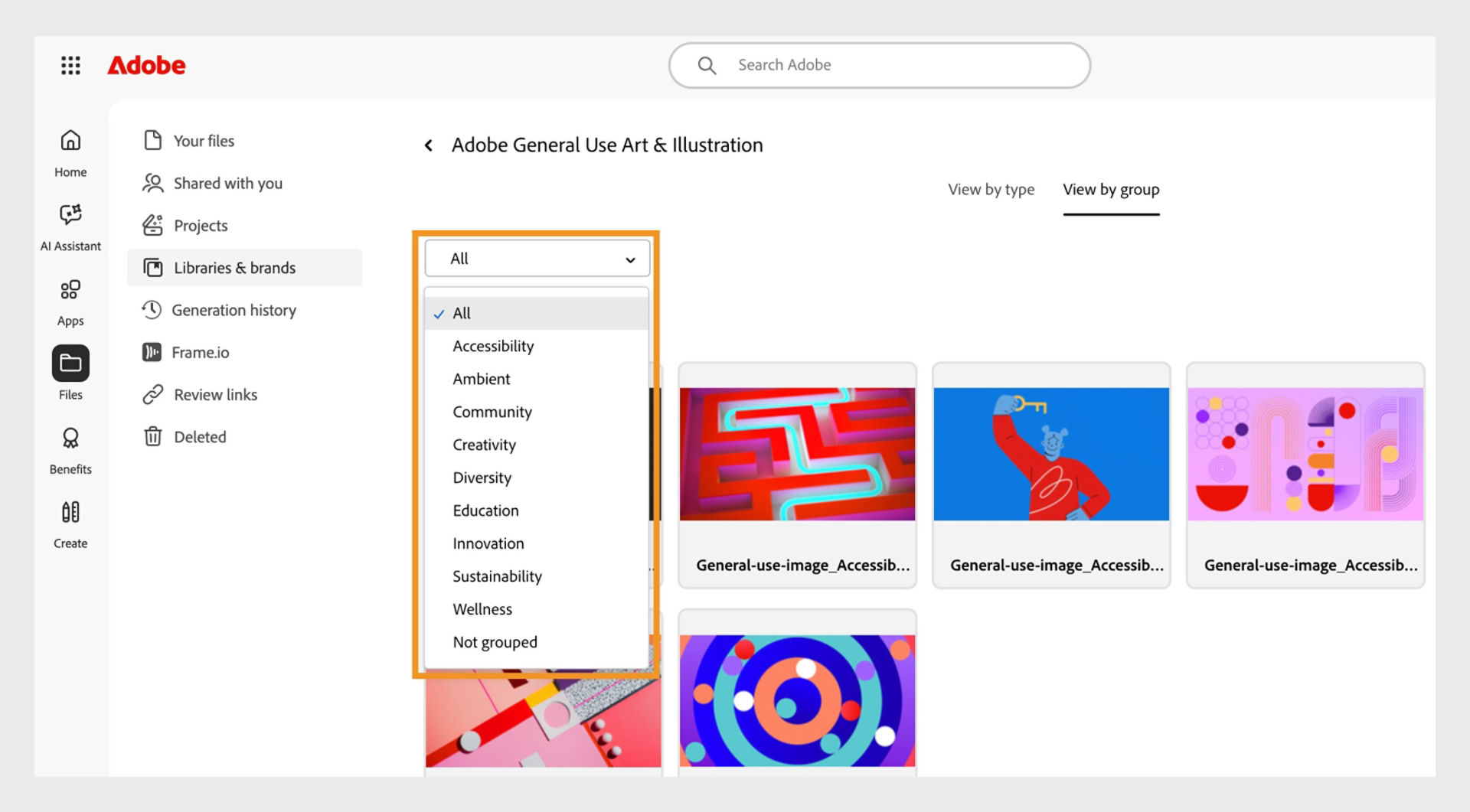 The text box under View by group allows you to rename the group or subgroup. 