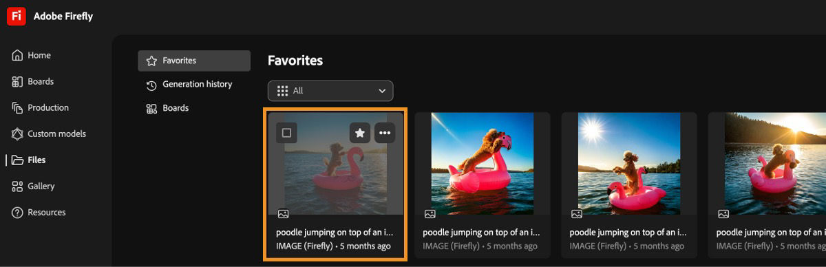 The image is listed as favorite in the Favorites tab of Files page.