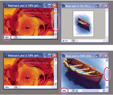 Photoshop With and without Match All command