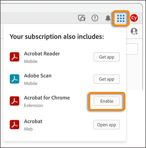 Enable the browser extension