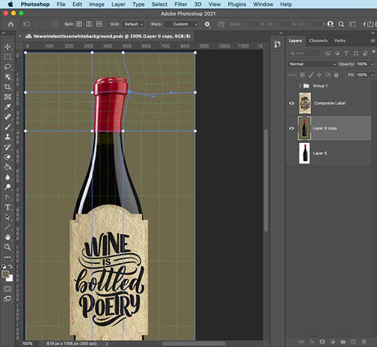 Photoshop Manipulating the shape of a warp