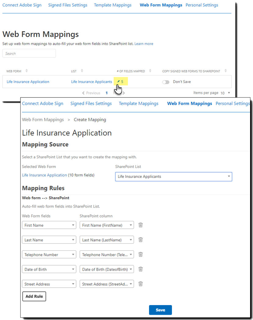 Web form list in SharePoint