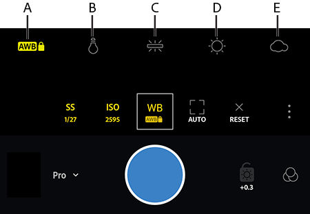 White balance options and white balance lock in Adobe Photoshop Lightroom CC for mobile (Android)