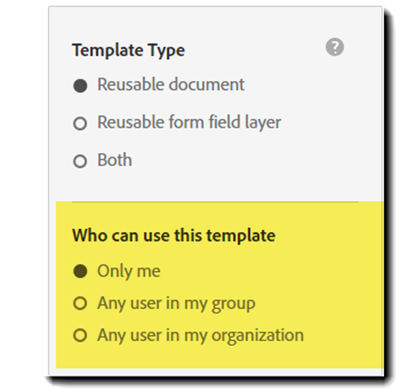 Template premissions