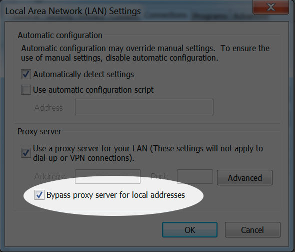 Configure your proxy on Win 7 to work with Libraries - Step 4