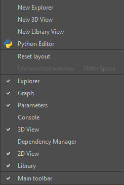 Windows menu