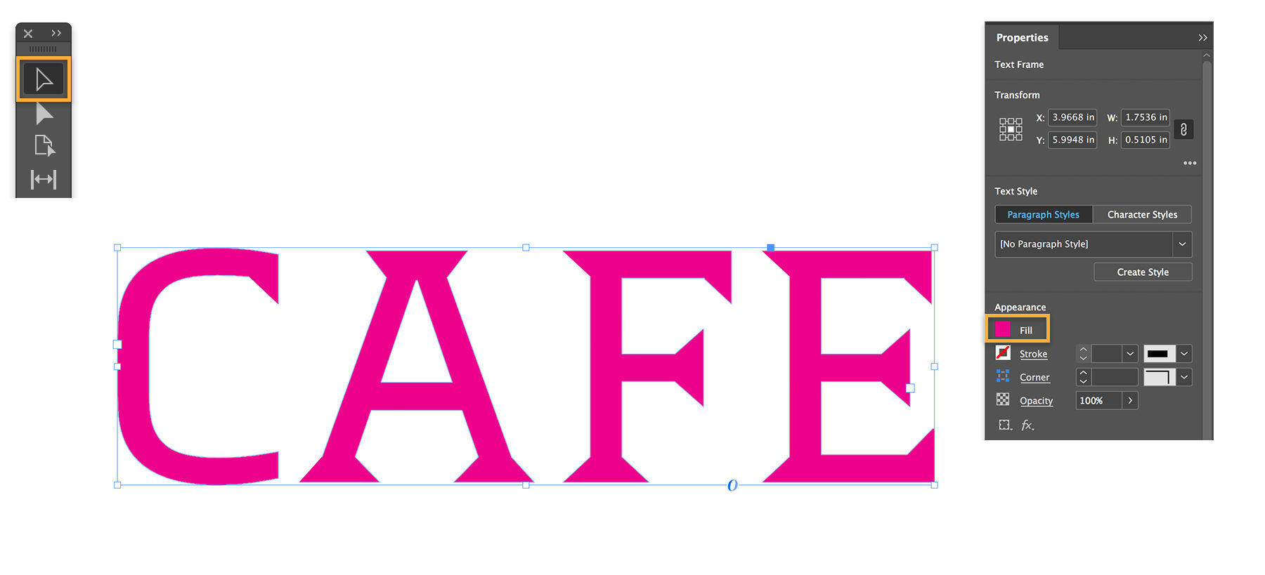 Magenta color fill is added to the CAFÉ logomark. 