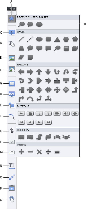 Adobe Captivate Classic object toolbar