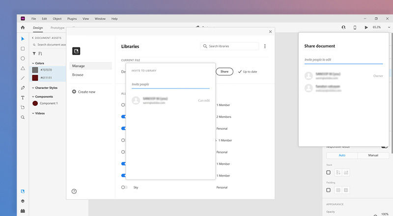 XD cloud document permissions don't sync automatically with its linked library