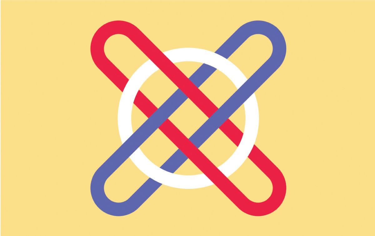 Multiple objects are intertwined