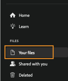 Access cloud documents from Your files tab of the Home screen