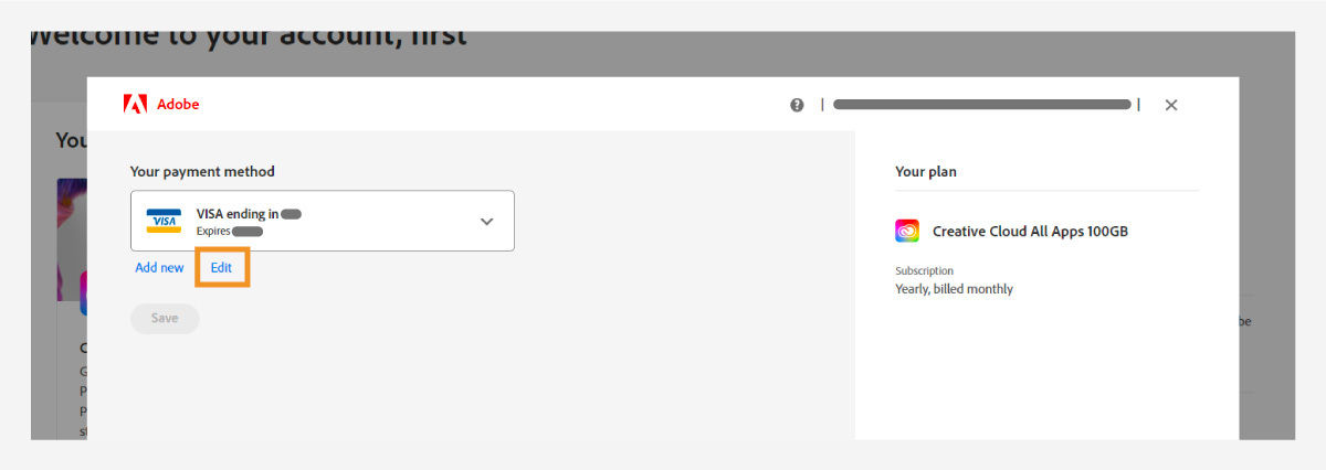 Edit your payment method