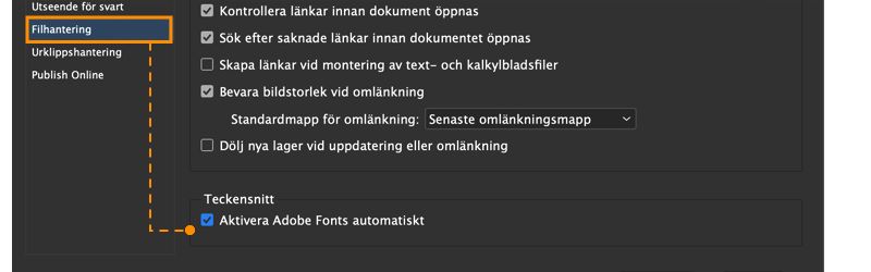 aktivera saknade teckensnitt automatiskt