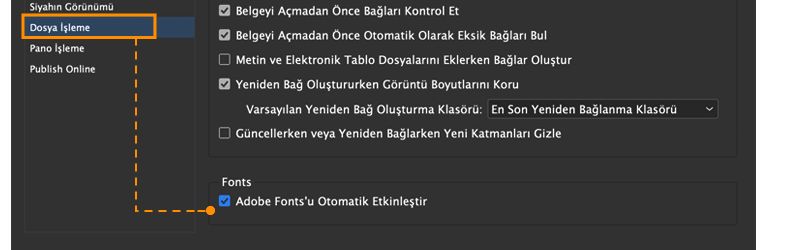 eksik fontları otomatik etkinleştirme