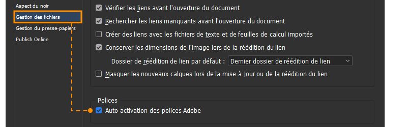 auto-activation des polices manquantes