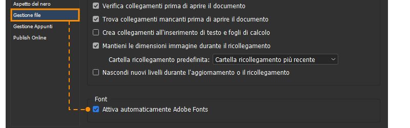 attivazione automatica dei font mancanti
