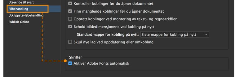 aktiver manglende skrifter automatisk
