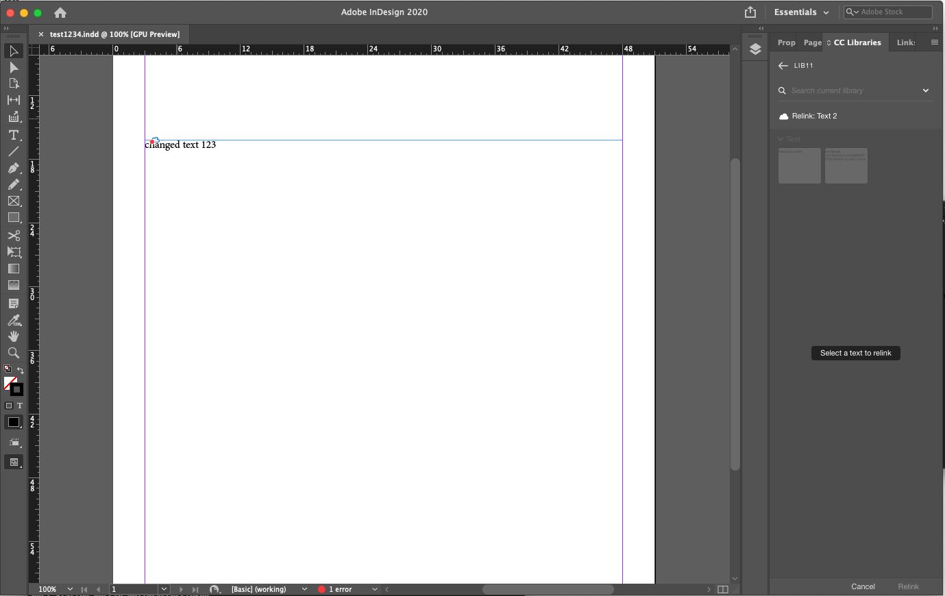 أيقونات السحابة في مستندات InDesign