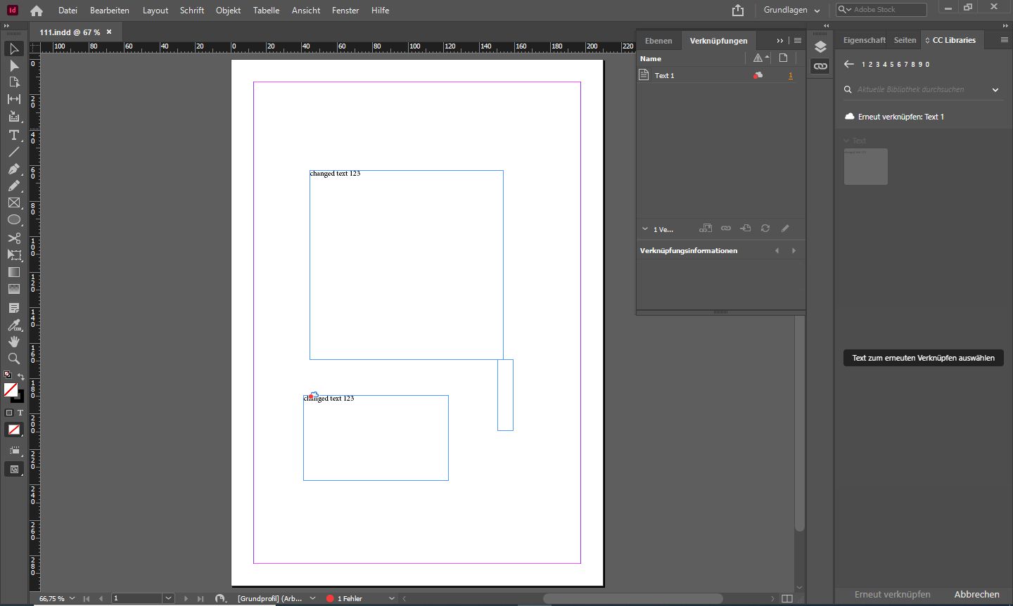 Cloud-Symbole in InDesign-Dokumenten